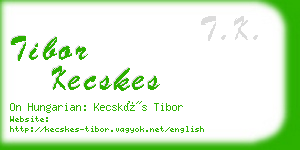 tibor kecskes business card